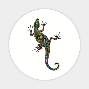 A vivid colourful climbing gecko / lizard Magnet